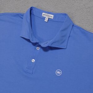 Peter Millar Polo Shirt Mens 2XL Blue Short Sleeve Pima Cotton